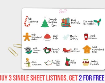 Winter Bucket List, Christmas Bucket List, Christmas Planner Stickers, Celebration Planner, Celebration Stickers, Christmas Planner