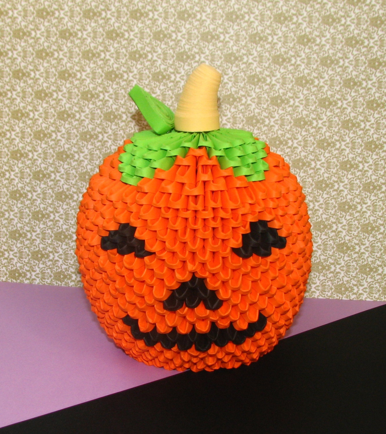 3d Origami Halloween pumpkin Paper pumpkin Origami by QuillingLife