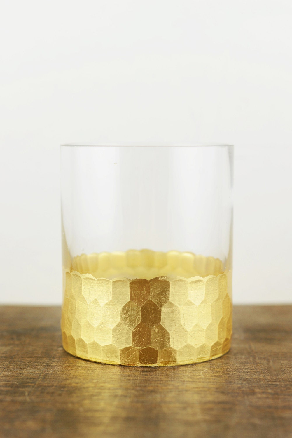 Glass Cylinder Vase with Gold Foil Accent Gold Foil