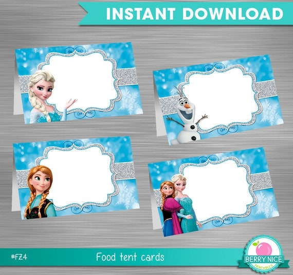 INSTANT DOWNLOAD Frozen Food Tent Label Frozen Party Package