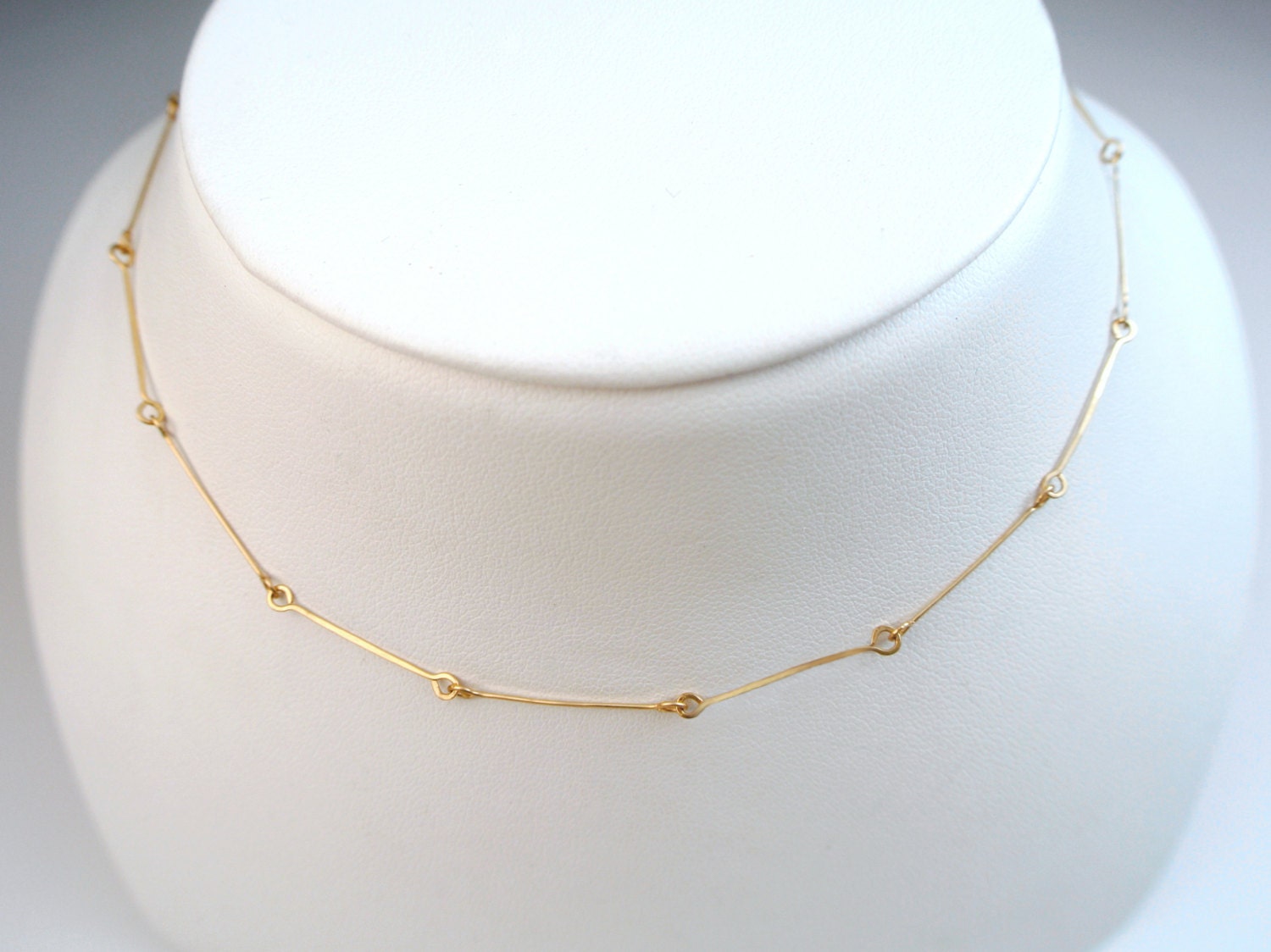 Thin Gold Necklace Simple Gold Necklace Bridal Jewelry