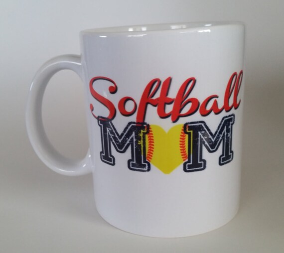 Items similar to Softball Mom 11 oz Ceramic Mug Softball Gift for