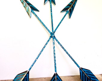 Teal Blue Wall Arrow Decor - Bohemian Home Decor - Arrow Wall Art - Tribal Arrows - Teal Blue Wall Decor - Arrow Wall Hanging - Tribal Decor
