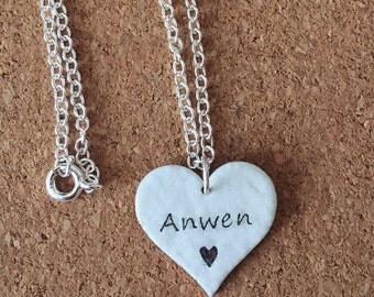 Personalised Enamel Heart Necklace