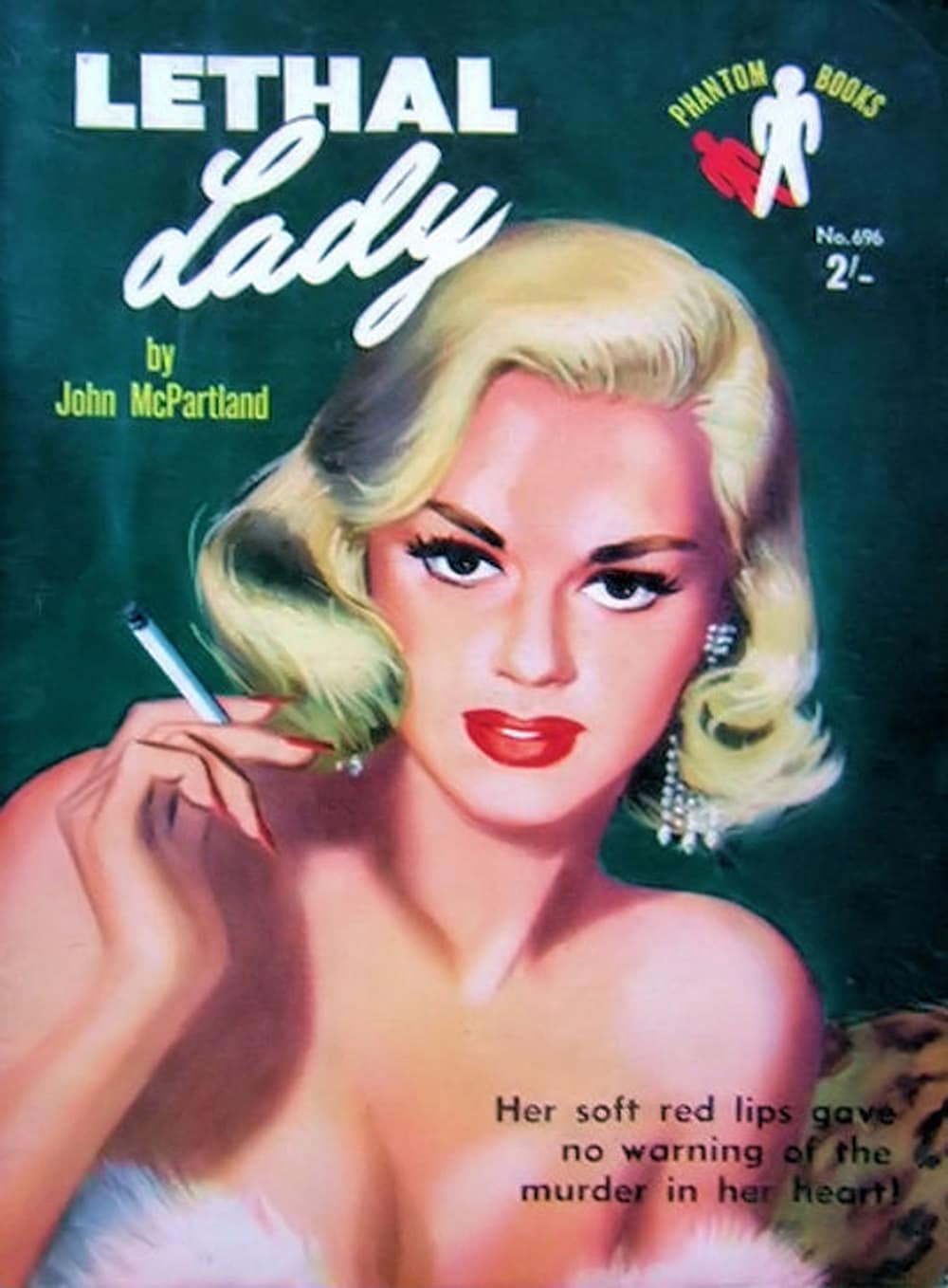 Pulp Art Print Lethal Lady Vintage Pulp Paperback Cover