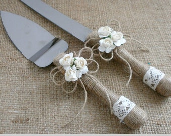 Cake Serving Set Cutting Rustic Knife Wedding Server Outdoor Cake Serving Set Cutting Rustic Knife Wedding Server Outdoor