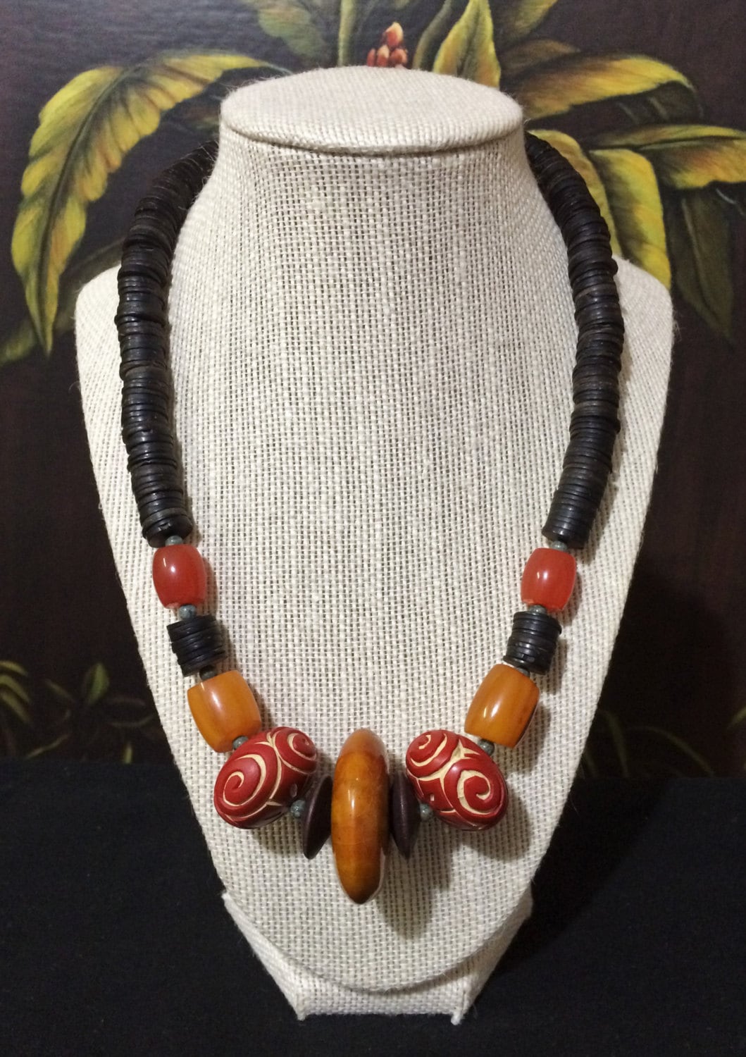 African Trade Bead Necklace. by SharkReefDesign on Etsy