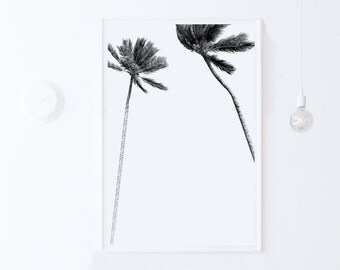 modern home decor-Tropical Print-Palm Tree PRINTABLE Poster-Minimalist Digital PRINT DOWNLOAD-Black and White Print-Palm Art-Palm Tree Print