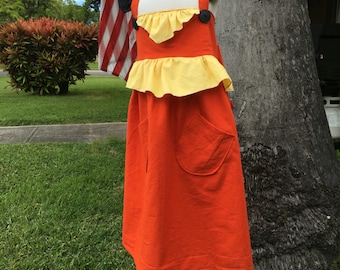 Pokemon Flareon Inspired Dress/Costume- Pokemon Costume- Pokemon Dress- Flareon Costume- Pokemon Birthday Outfit- Eevee Dress