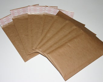 100 Eco Friendly Size #000 4x8 Extra Lightweight Brown Kraft Bubble Mailers Self Sealing Padded Envelopes
