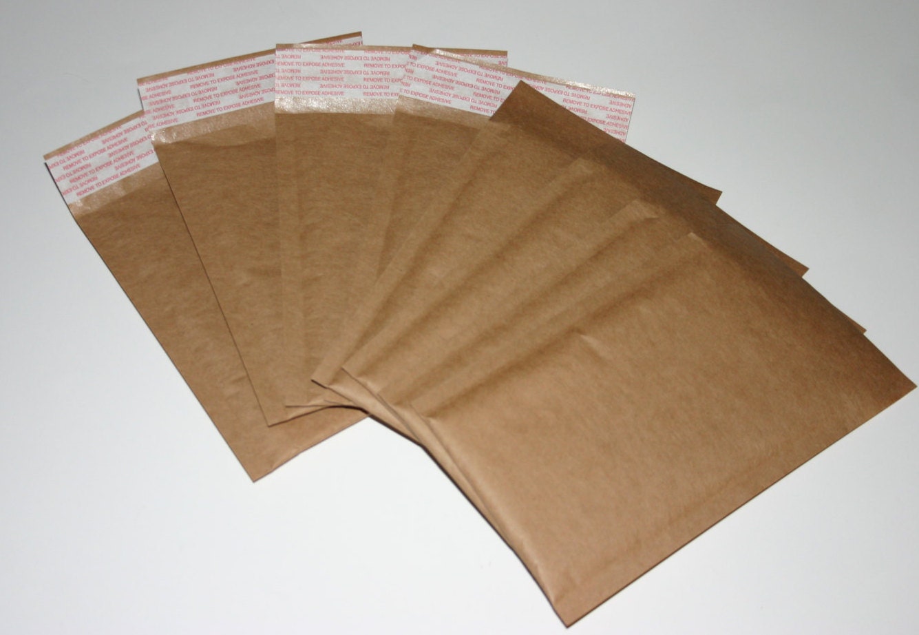 100 Eco Friendly Size 000 4x8 Extra Lightweight Brown Kraft Bubble Mailers Self Sealing Padded 1587