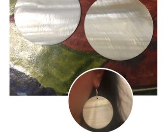 Beautiful Round Shell Earrings - Shell Earrings - Round Earrings - Pearl White Shell Earrings