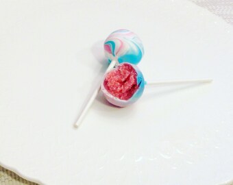 NON-DAIRY Cake Pops - Dairy Free Cakepops Baby Shower Made to Order Vanilla Bean Marbled Gender Reveal Cake Pops