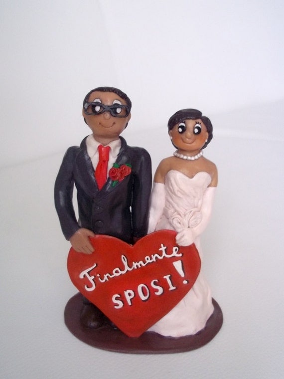 Wedding cake topper cartoon figures Cake by MinisposiCakeToppers