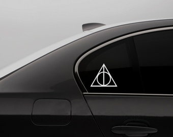 Harry Potter Decal Deathly Hallows Decal - Harry Potter Decor Bumper Sticker Deathly Hallows Laptop Decal Young Adult Fantasy Hogwarts
