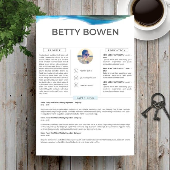 etsy resume template download free professional resume templates