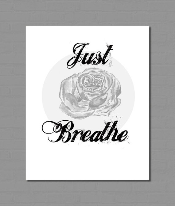 Just breathe wall art printable poster digital by BeColorfulNL