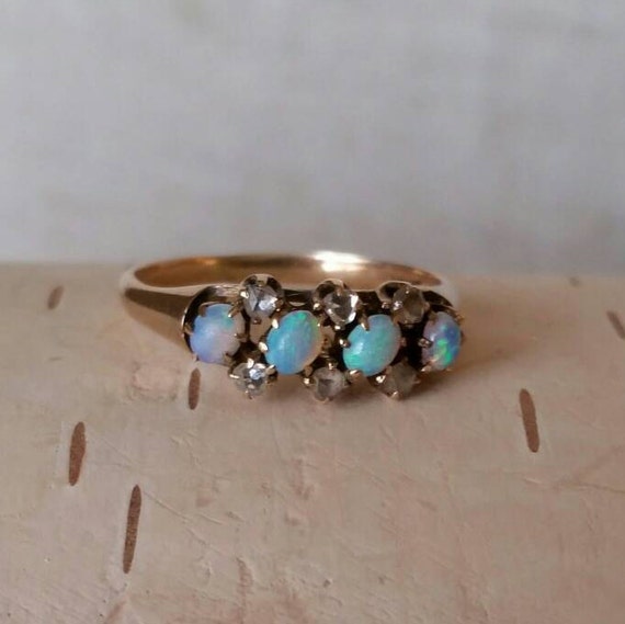 Mid Victorian Opal and diamond ring by TheNuttyBuddies on Etsy
