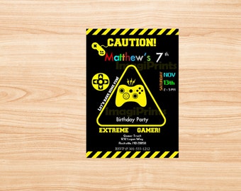 Video Game Birthday Invitation | Custom Gamer Invitation | Gamer Gifts | Party Printable Personalized | Same Day Service | Digital File