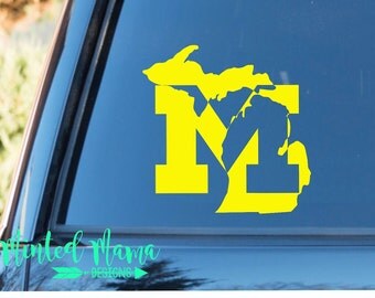 Michigan M Decal, Michigan Football Decal, University of Michigan Decal, U of M Sticker, Wolverines Decal