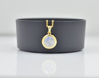 Rainbow Moonstone Necklace, Moonstone Silver Necklace, Silver Moonstone Necklace, Moonstone Silver Pendants, Moonstone Round Pendants