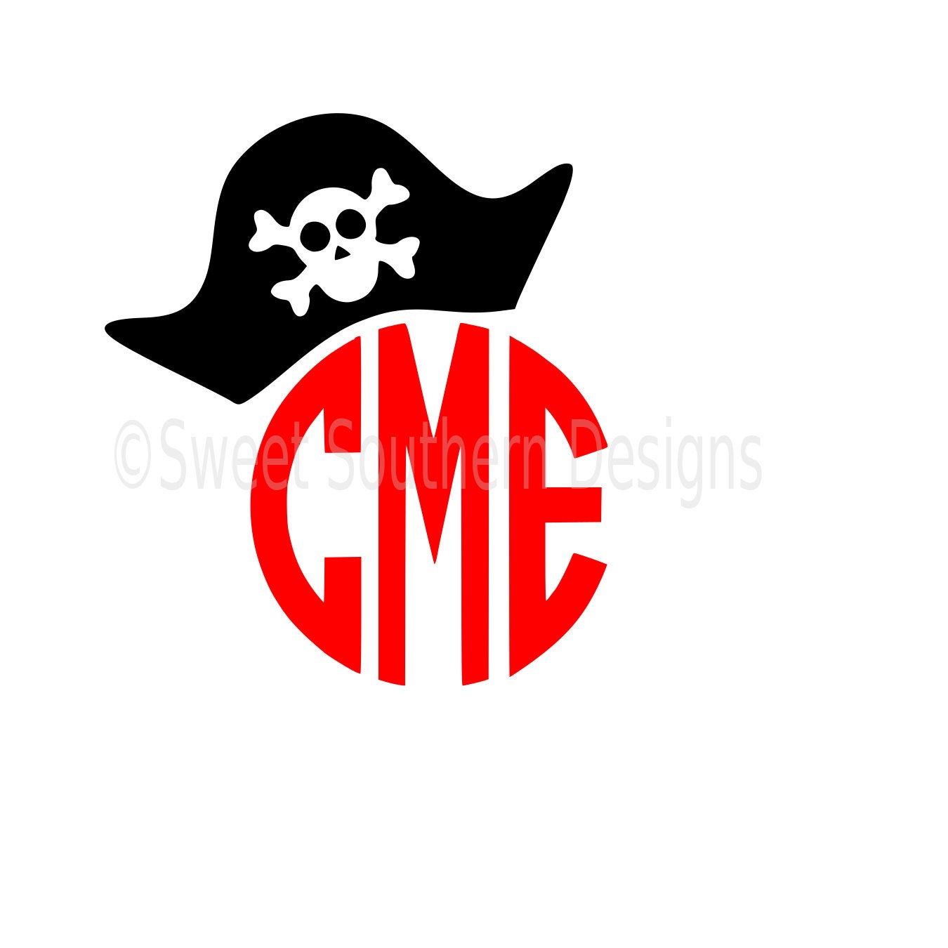 Download Pirate hat monogram boys SVG instant download design for