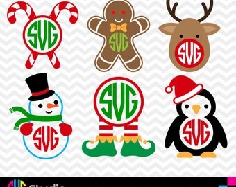 CHRISTMAS MONOGRAM SVG Files, Silhouette, Die Cut, Vinyl Cutter, Monogram, Screen Printing svg#018