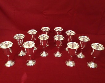 12 Sterling Silver Goblets (950 Grade)
