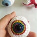 Two Rainbow Eyeballs for DYEABOLICALYARN Ornament, Plain, or Keychain
