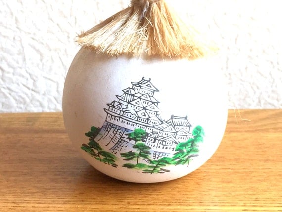 Japanese Ceramic Bell - Dorei - Suzu - Amulet - Lucky Charm - Vintage Bell - Nagoya Castle in Nagoya - Migawari Omamori (B1-23)