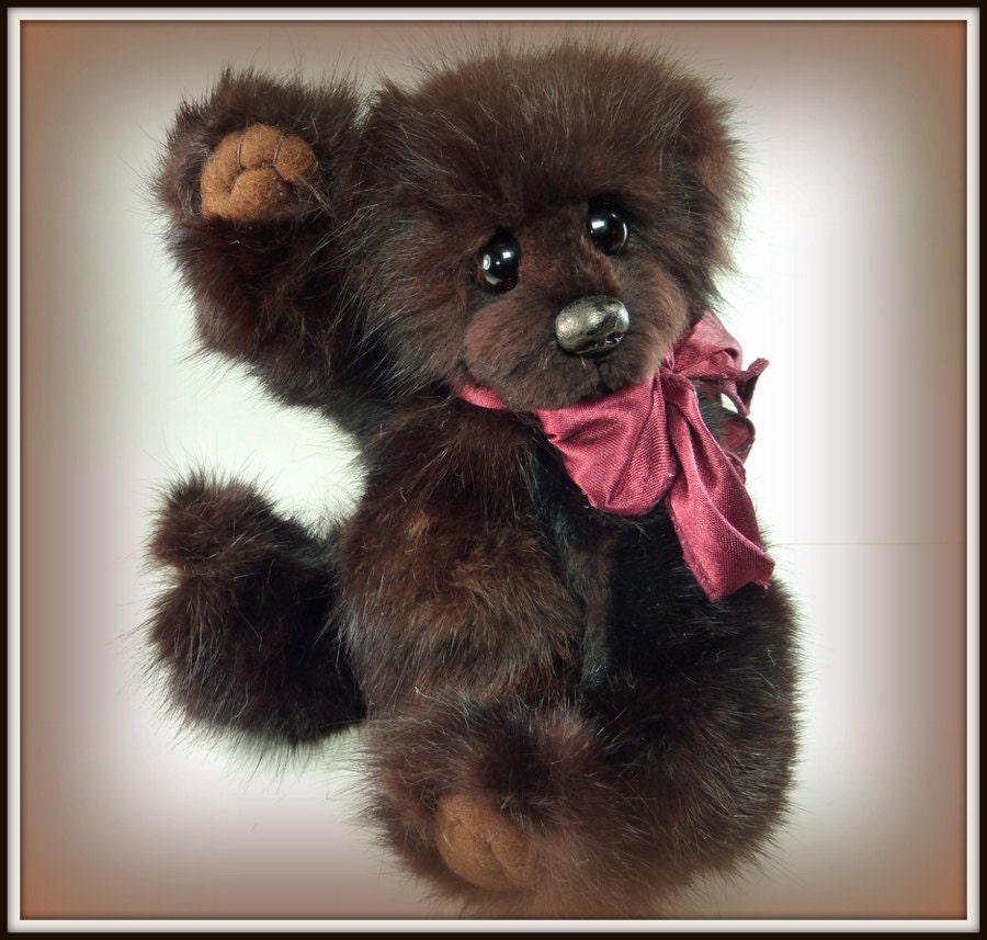 Kindling On Sale Mink Teddy Bear Handmade Recycled Mink