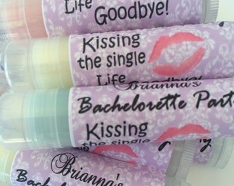 Bachelorette Lip Balm, Bachelorette Party Favors, Kissing the Single Life Goodbye Personalized Bachelorette Party Gift