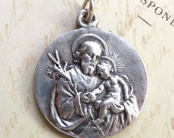 St Joseph Medal / Charm - Antique Reproduction - Patron of fathers & immigrants