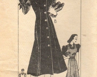 1940s Mail Order 9489 Vintage Sewing Pattern Misses Jumper, Blouse Size 16 Bust 34