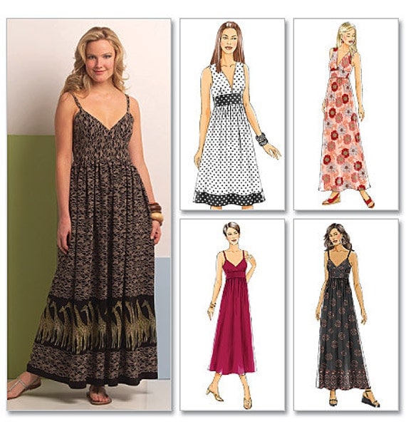 Easy Maxi Dress Sewing Pattern Butterick B5181 Long and