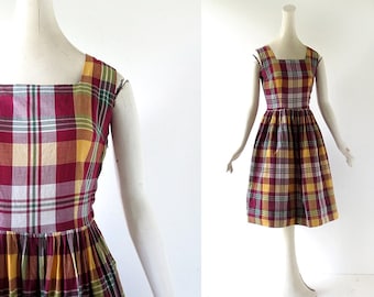 Plaid 1950s Dress | Camp Narragansett | 50s Dress | XS