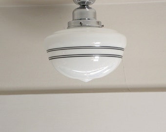 Schoolhouse Ceiling Light Fixture (with Black Painted Bands)