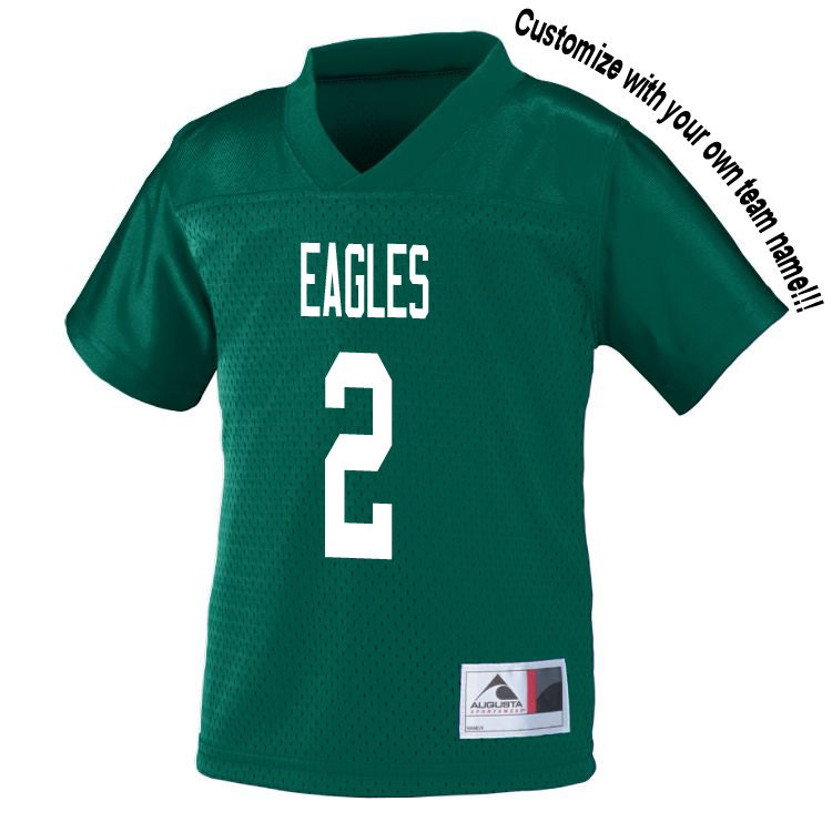 Customized DARK GREEN Football Jersey in 2t/3t or 4t TODDLER