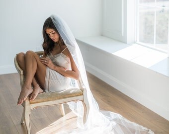 Wedding veil - Vintage Bridal Alencon Lace Veil - made to order