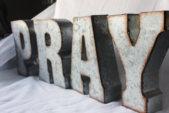 pray metal letters spiritual inspiration signs words / church home pray metal letters spiritual inspiration signs words / church home