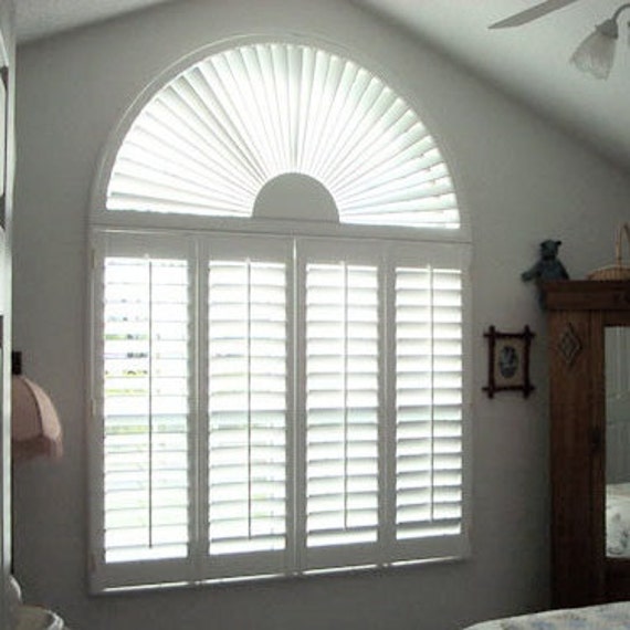 Items Similar To Sunburst Custom Plantation Shutter For Half Circle Window On Etsy