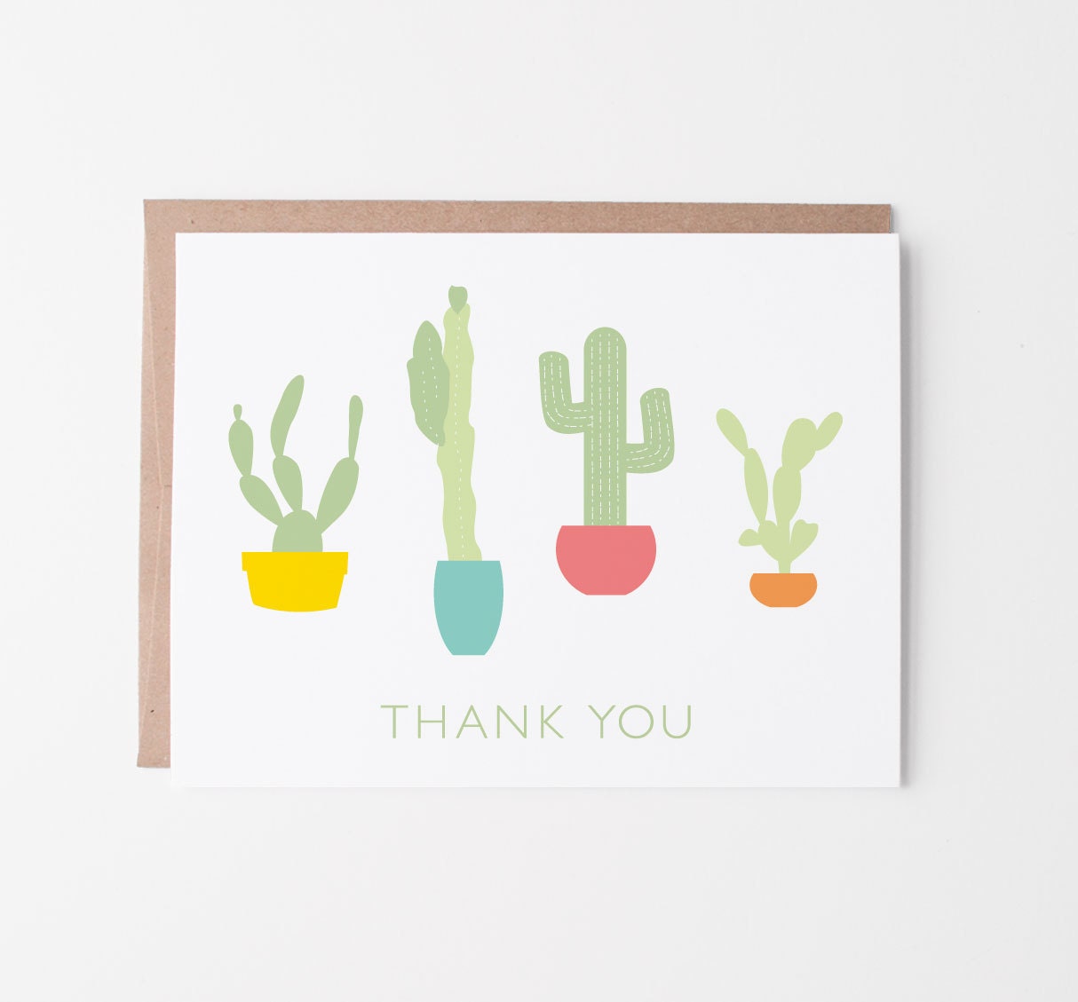 Cactus Thank You Card Southwest Cacti Thanks Desert Cactus