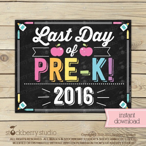 Girl Last Day of Pre-K Last Day of School by stockberrystudio