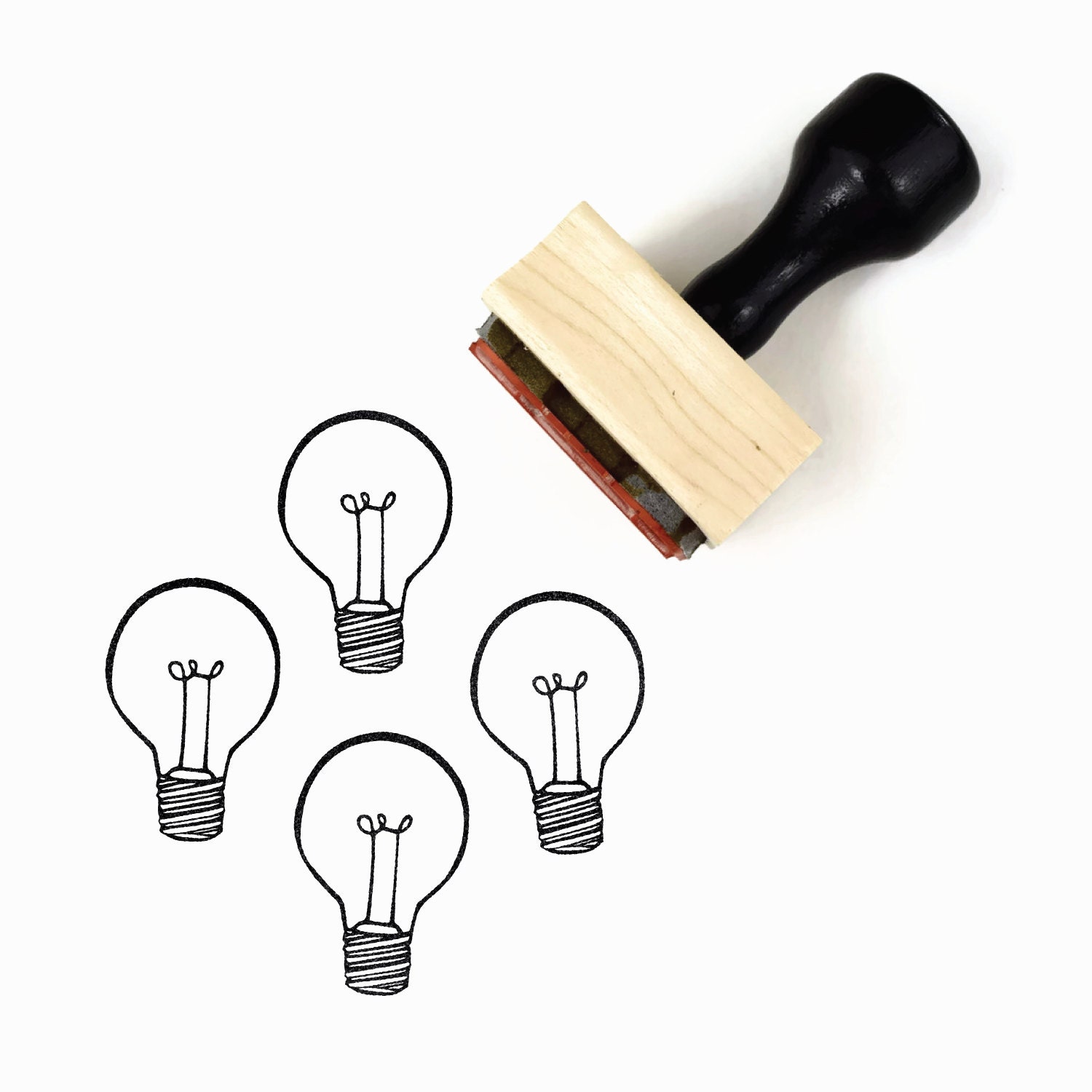 Bright Ideas Lightbulb Rubber Stamp Brilliant Idea Eureka