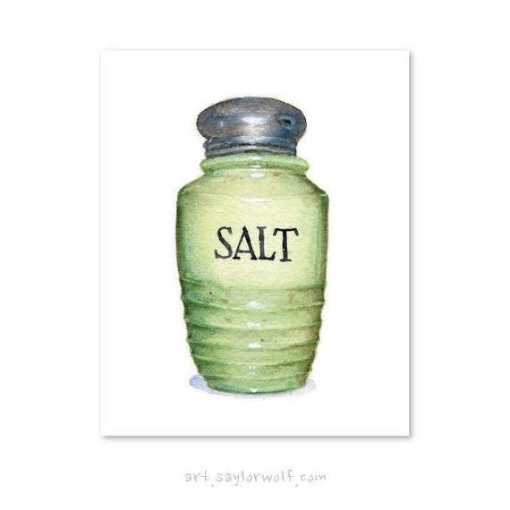 Antique Salt Shaker Fine Art Print of by SaylorWolfWatercolor