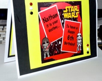 Happy Birthday - Star Wars Custom Handmade Card - Star Wars Birthday Card