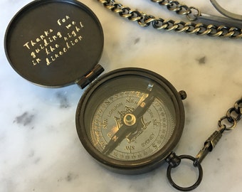 Working Compass, Engraved Compass, Customized Compass, Personalized Compass, Gift for Him