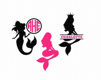 Mermaid Svg, Mermaid Monogram Svg, Mermaid Svg Files, Split Mermaid Svg, Split Monogram Svg, Circle Monogram Svg, Nautical Svg