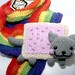 Nyan Cat Scarf- Food Scarf - Meme - Pop Tart Scarf - Amigurumi Cat - Kawaii- Rainbow Scarf - Women Scarf-Rainbow Pride-Christmas Gift-Winter