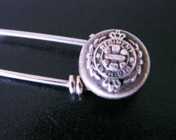 Antique Military Regimental Silver Pin / Vintage / Armed Forces